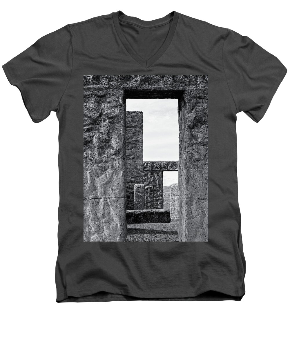 Landscapes Men's V-Neck T-Shirt featuring the photograph An Open Door by Claude Dalley