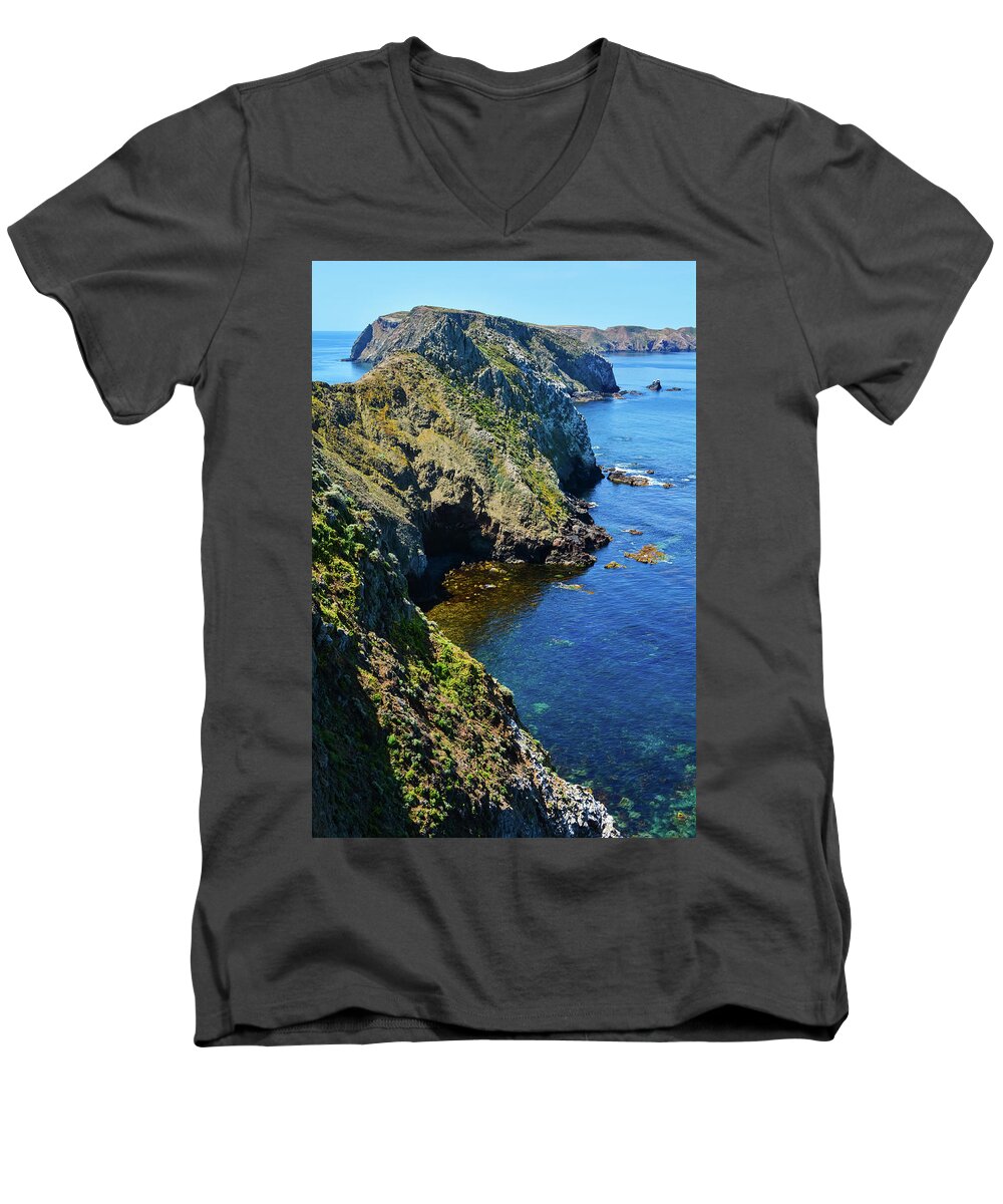 Channel Islands National Park Men's V-Neck T-Shirt featuring the photograph Anacapa Island Inspiration Point Portrait by Kyle Hanson