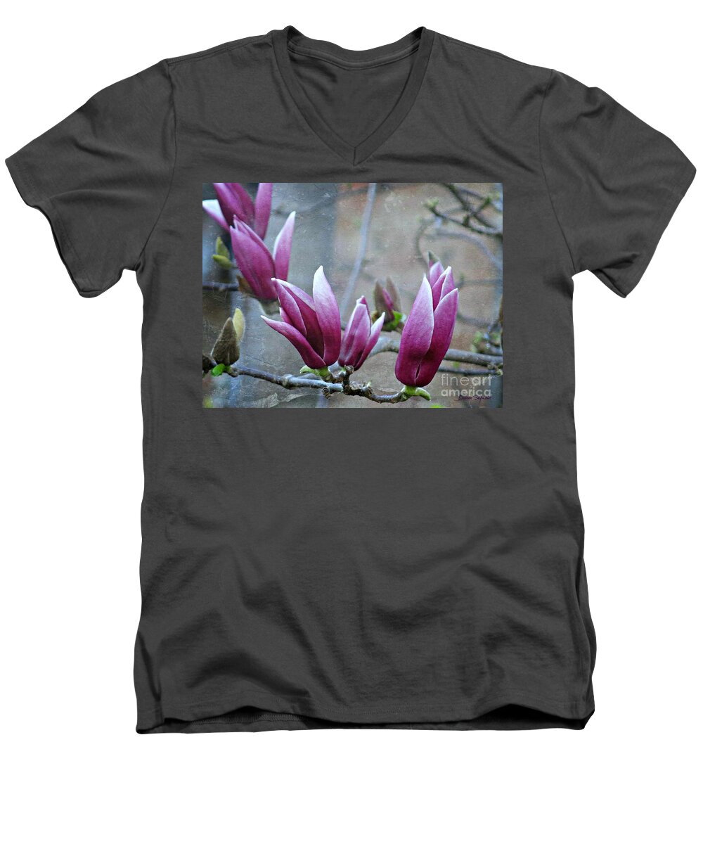 Magnolia Men's V-Neck T-Shirt featuring the photograph Anticipation 1 by Leanne Seymour