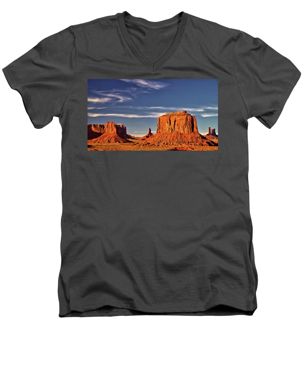 Sunset Men's V-Neck T-Shirt featuring the photograph Artists Point Sunset by Bob Falcone