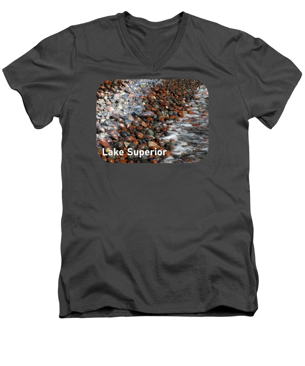 Rocky Shoreline Abstract Men's V-Neck T-Shirt featuring the photograph Rocky Shoreline Abstract by Melissa Peterson
