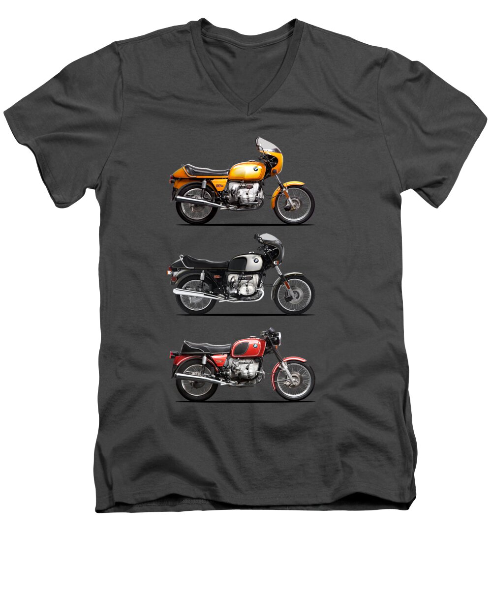 Bmw Men's V-Neck T-Shirt featuring the photograph The R90 Trio by Mark Rogan