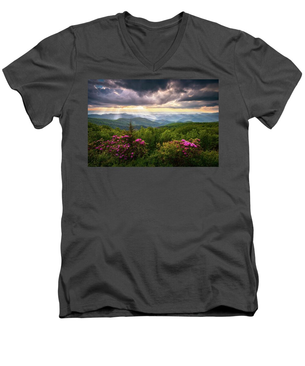 Asheville Men's V-Neck T-Shirt featuring the photograph Asheville NC Blue Ridge Parkway Scenic Landscape Photography by Dave Allen