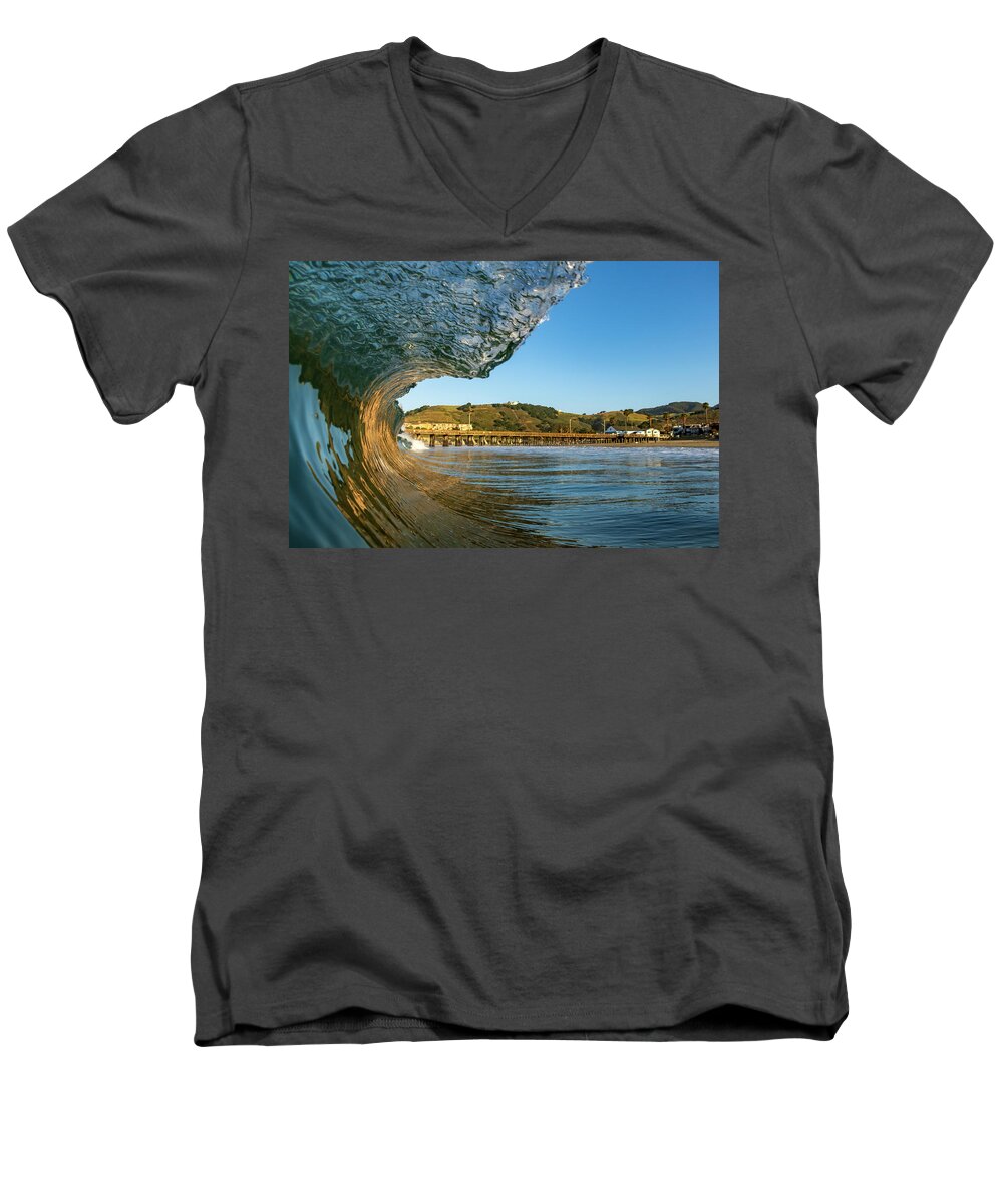 Avila Pier Men's V-Neck T-Shirt featuring the photograph Avila Pier by Sean Foster
