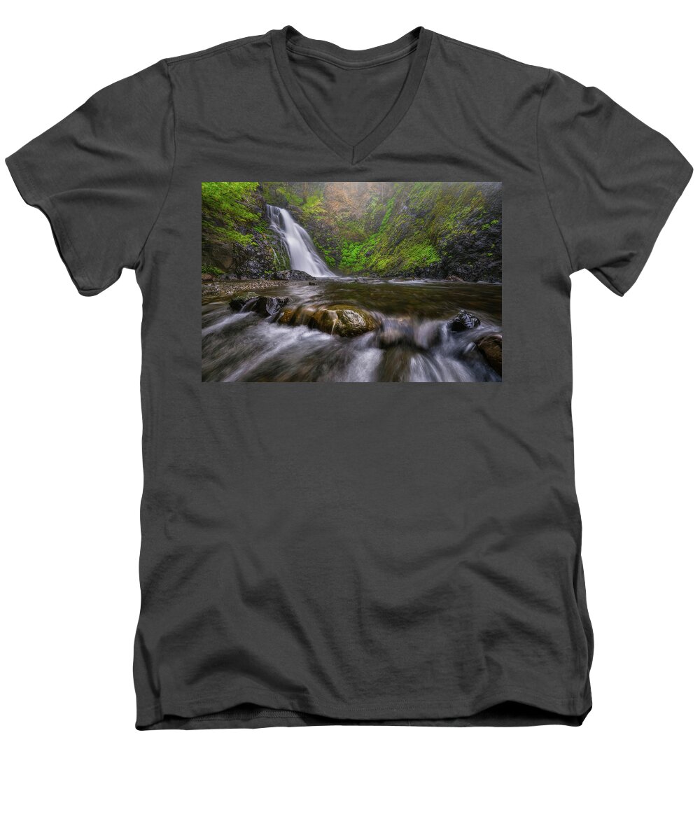 Water Men's V-Neck T-Shirt featuring the photograph Barking up a Creek by Darren White