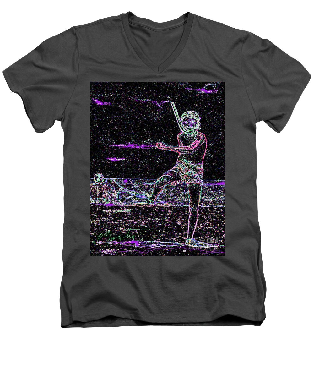 Boy Walking Men's V-Neck T-Shirt featuring the digital art Boy From Mars by Art Mantia