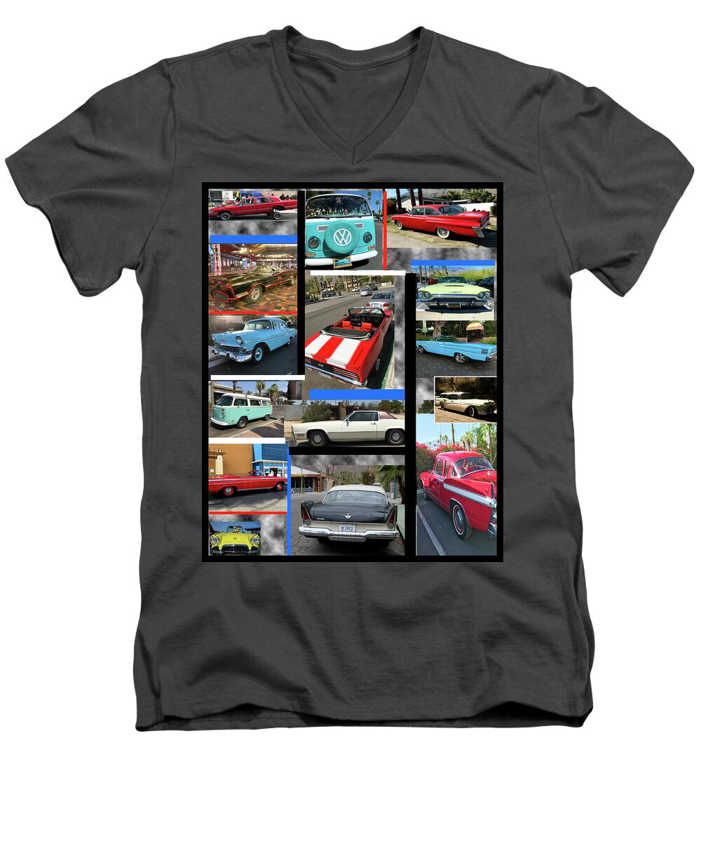 Cars Men's V-Neck T-Shirt featuring the photograph California Automobiles by Matthew Bamberg