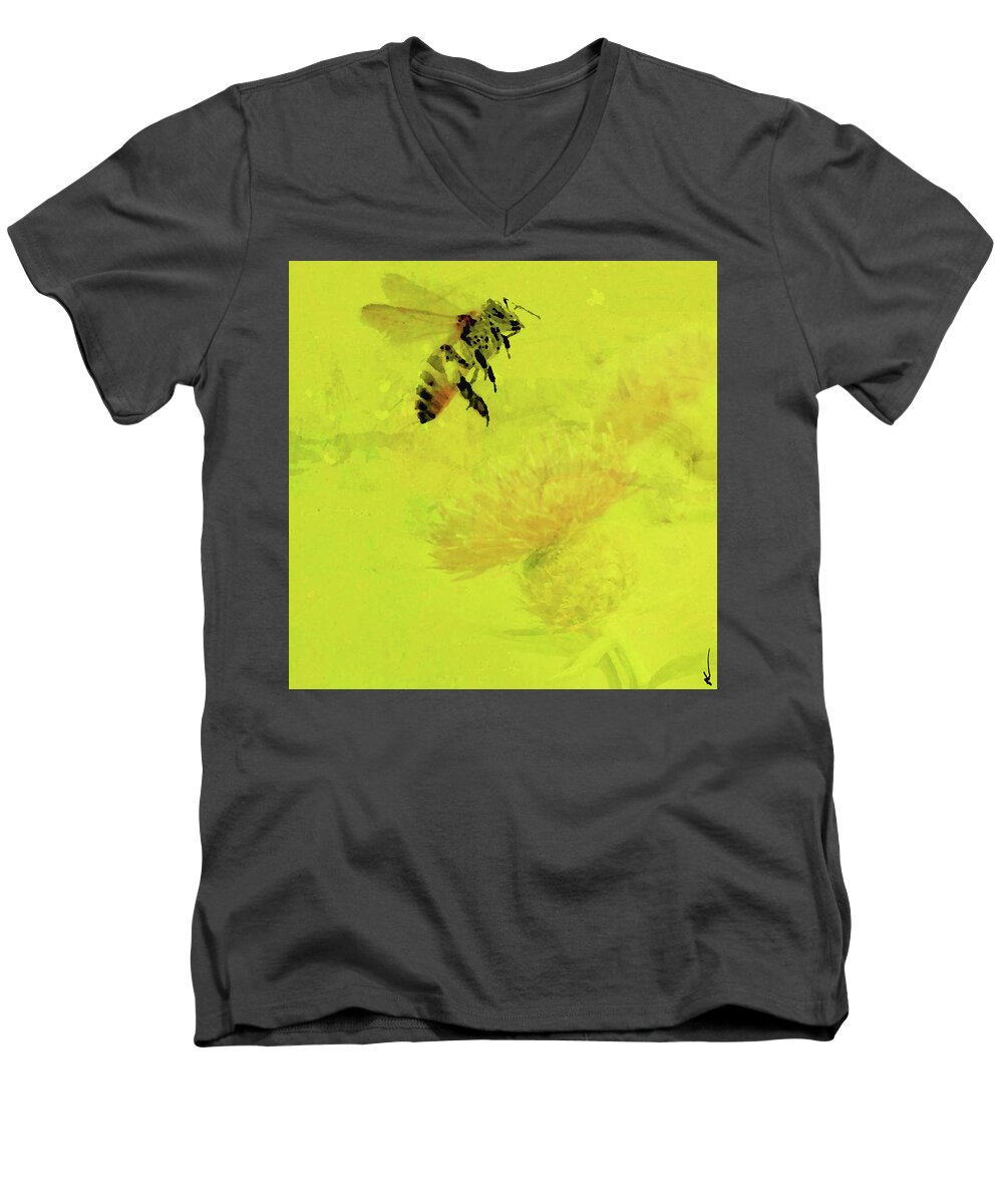Figurative Men's V-Neck T-Shirt featuring the digital art Cast Your Fate To The Wind by Ken Walker