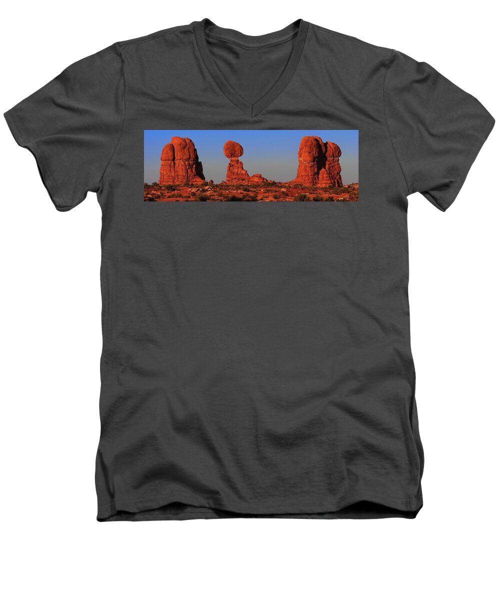 Classic Men's V-Neck T-Shirt featuring the photograph Classic Arches by Chad Dutson