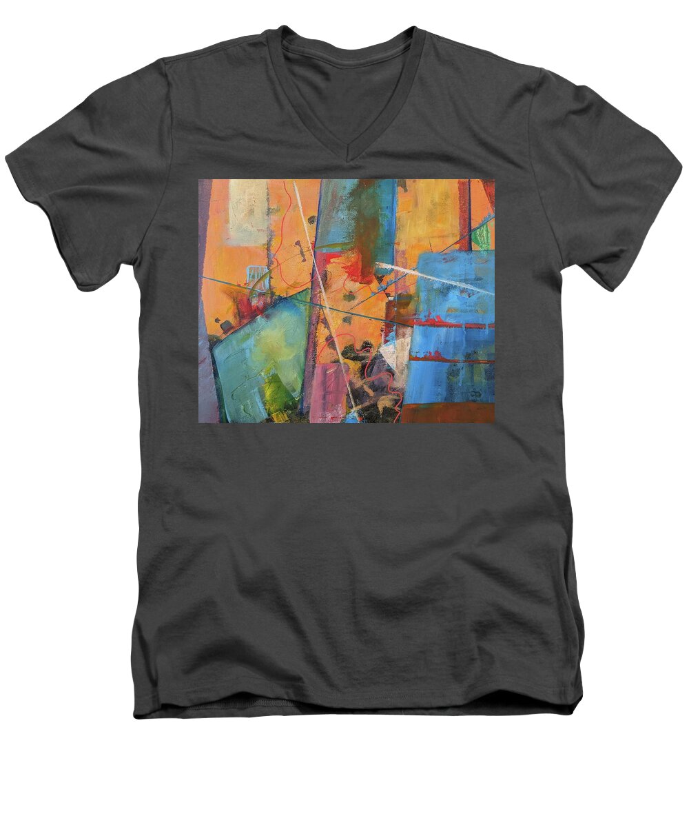 Acrylic Men's V-Neck T-Shirt featuring the painting Complements by Lee Beuther