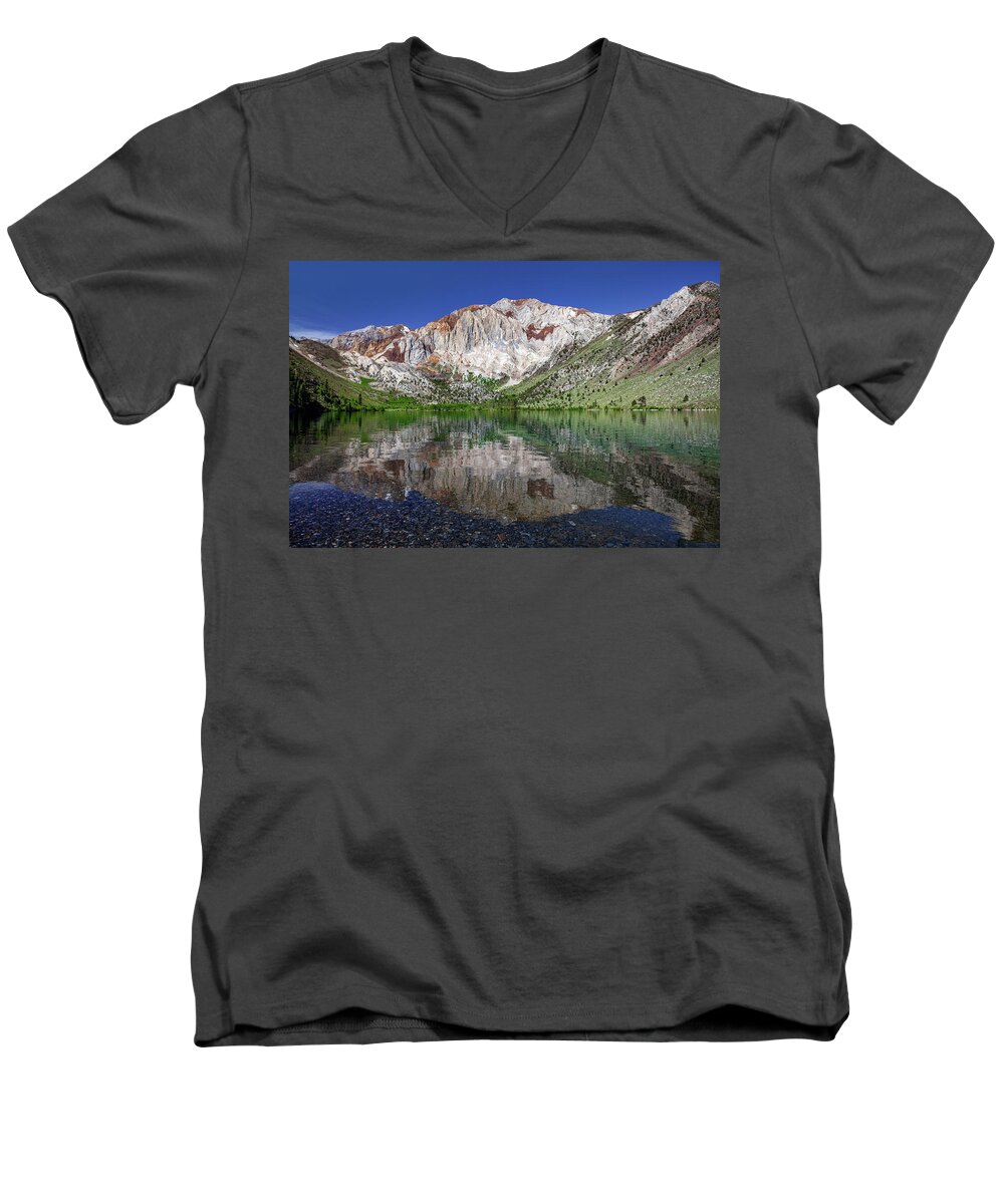 Artistic Men's V-Neck T-Shirt featuring the photograph Convict Lake by Rick Furmanek