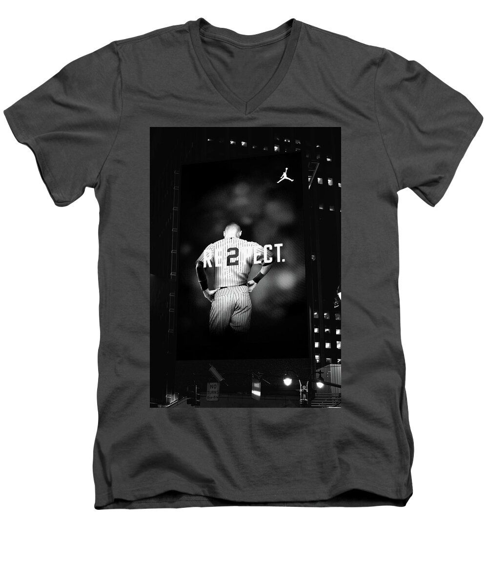 Derek Jeter Respect Billboard NYC Men's V-Neck T-Shirt