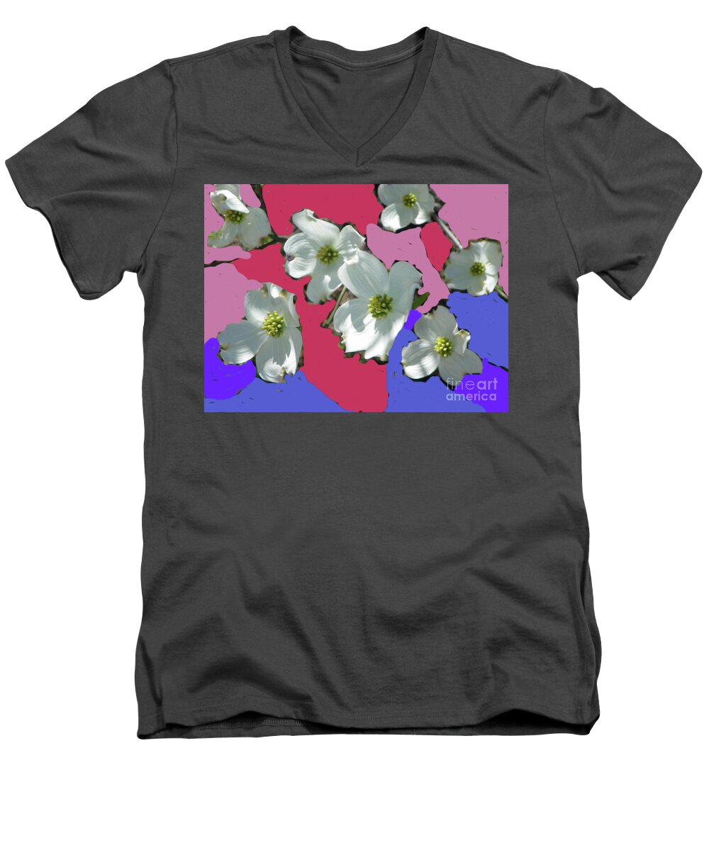  Men's V-Neck T-Shirt featuring the photograph Dogwood Blooms by Shirley Moravec