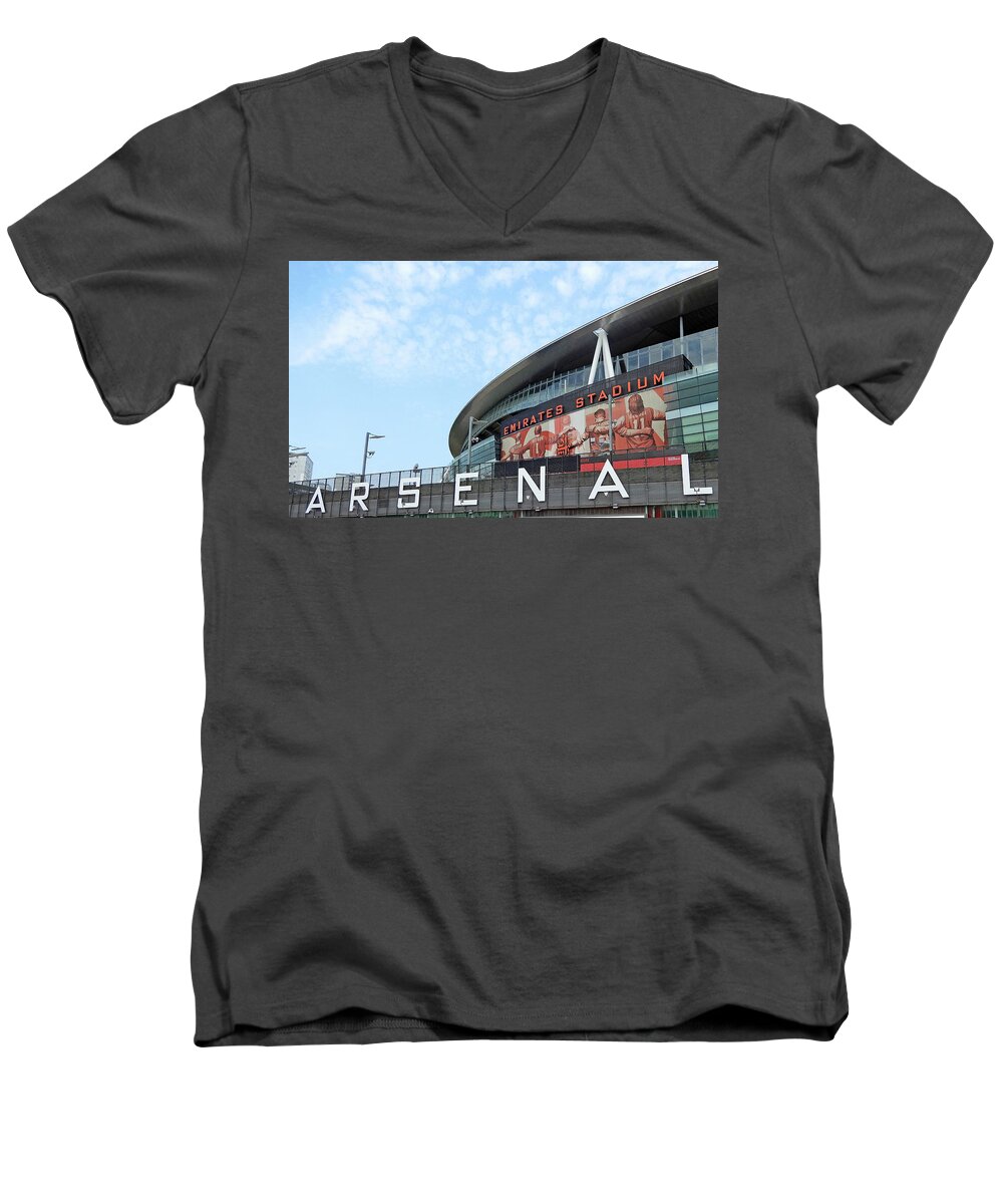 Europa Men's V-Neck T-Shirt featuring the photograph FC Arsenal by Juergen Weiss