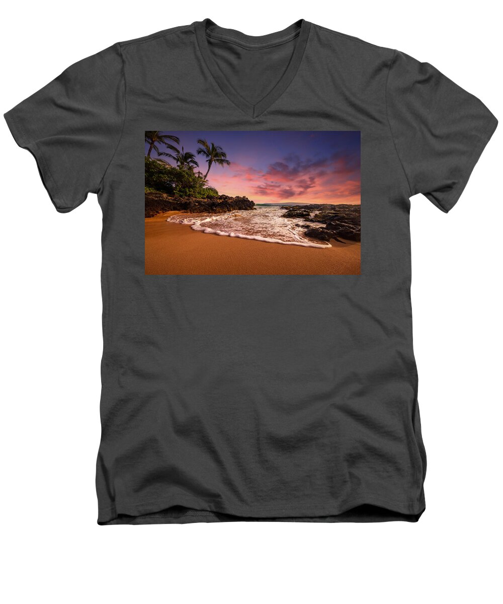 Beach Men's V-Neck T-Shirt featuring the photograph Hawaian Paradise by Ryan Smith
