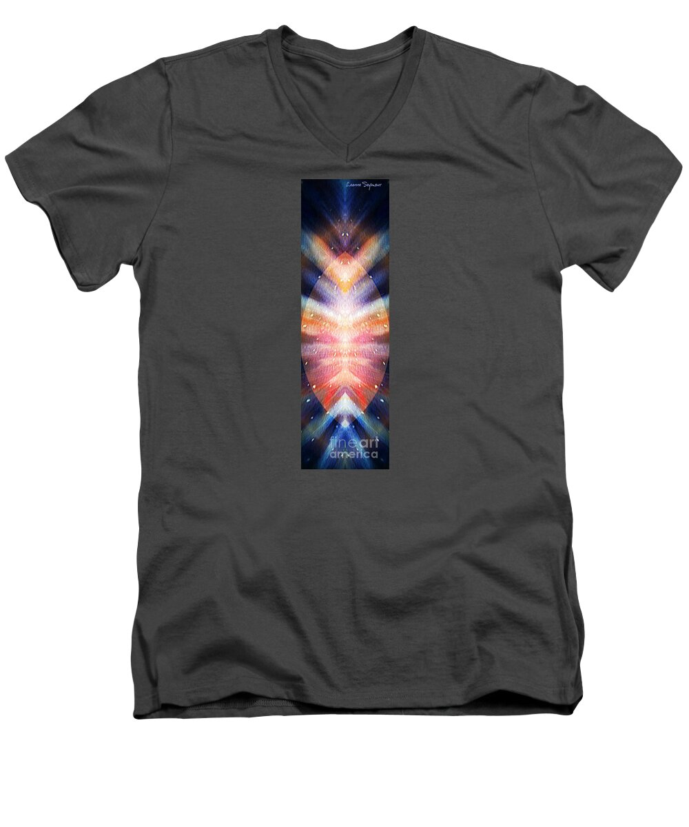 Light Men's V-Neck T-Shirt featuring the mixed media In An Age by Leanne Seymour