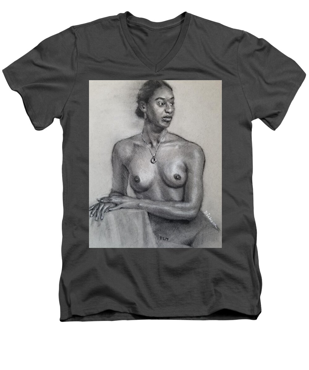  Men's V-Neck T-Shirt featuring the painting Jazmine by Jeff Dickson