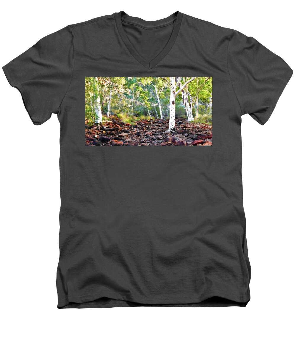 Raw And Untouched Northern Territory Series By Lexa Harpell Men's V-Neck T-Shirt featuring the photograph Kings Creek - Kings Canyon Australia by Lexa Harpell