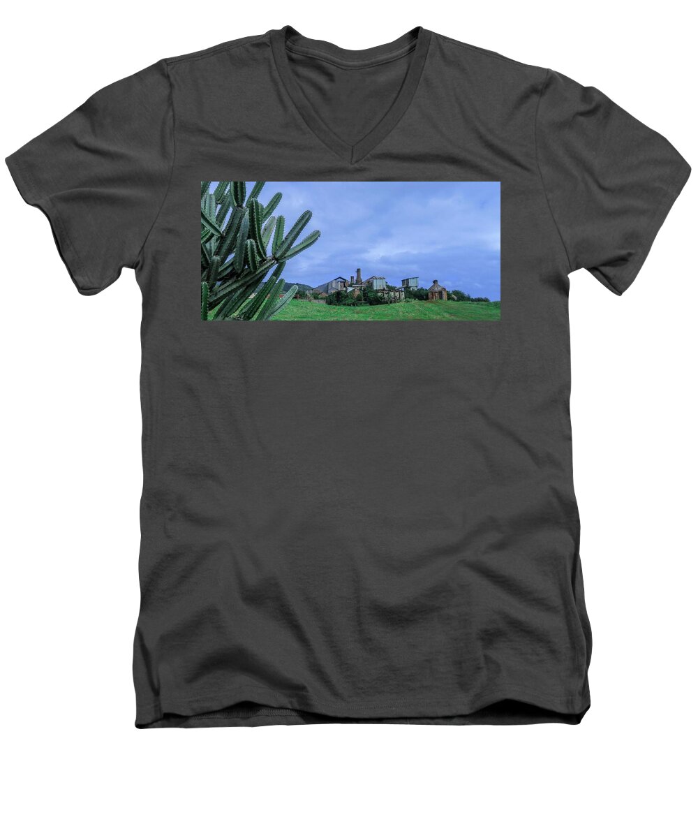 Kauai Men's V-Neck T-Shirt featuring the photograph Koloa Sugar Mill by Doug Davidson