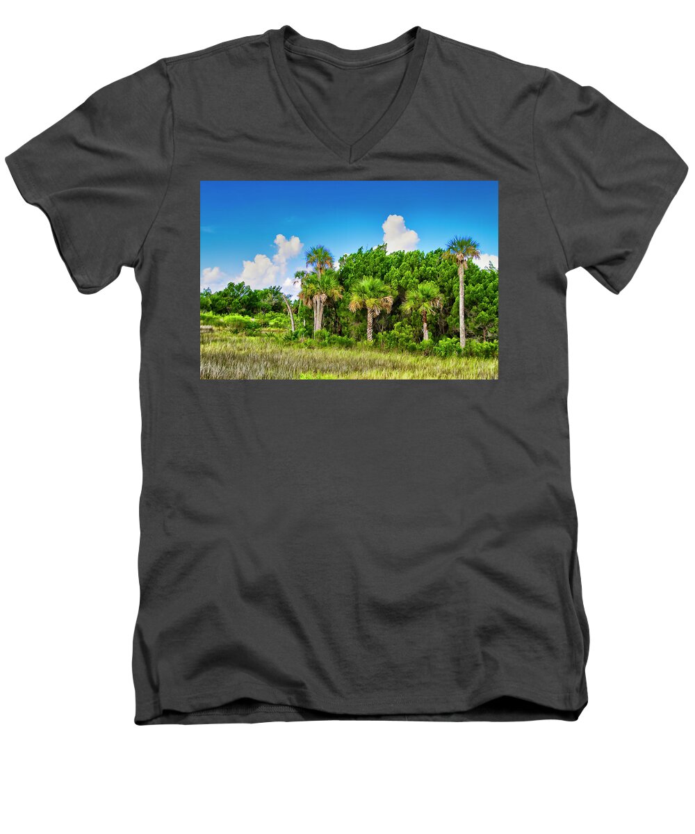 Merritt Island Men's V-Neck T-Shirt featuring the photograph Merritt Island Refuge by Bill Barber