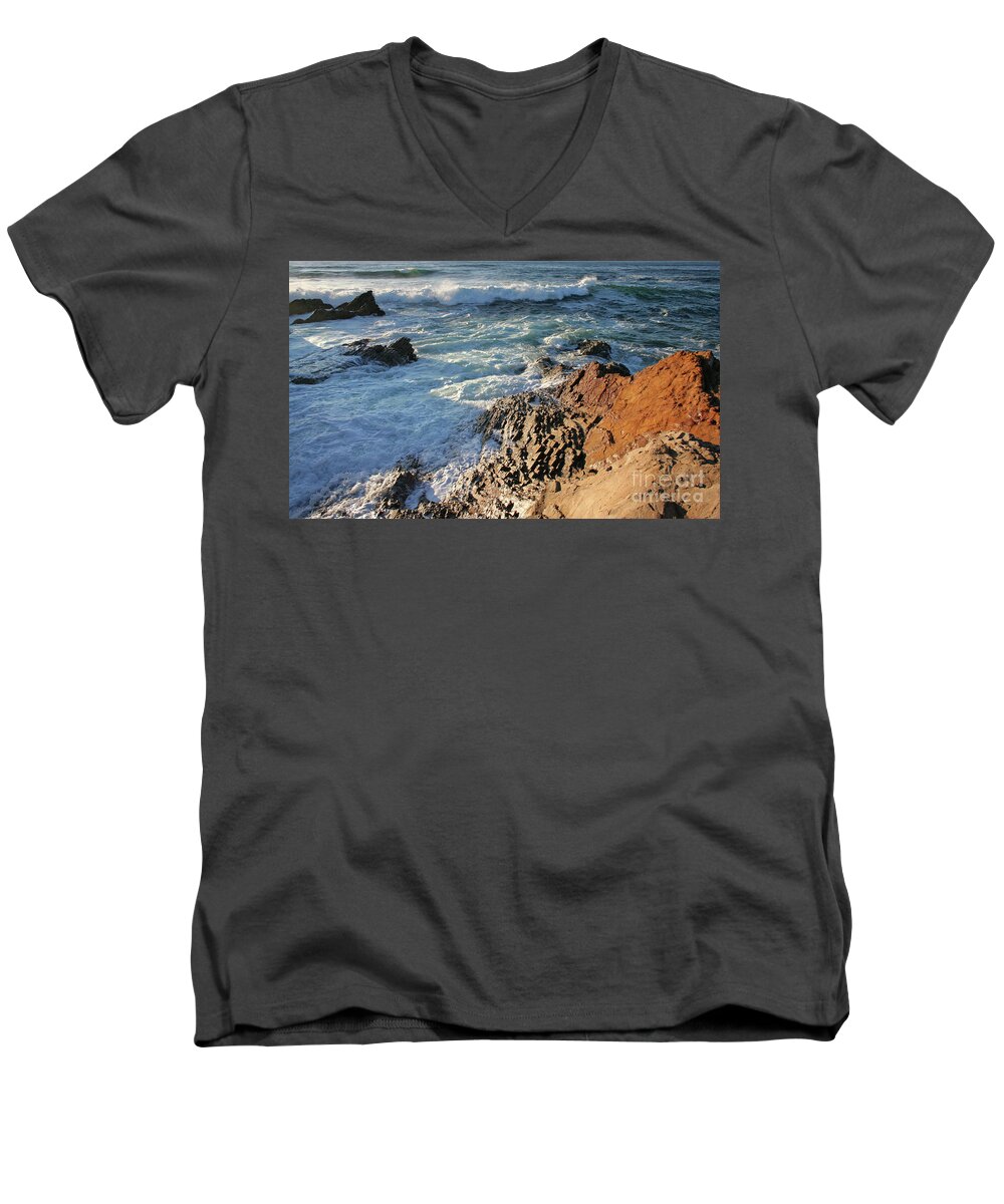 Montana De Oro Men's V-Neck T-Shirt featuring the photograph Montana de Oro Coast by Michael Rock