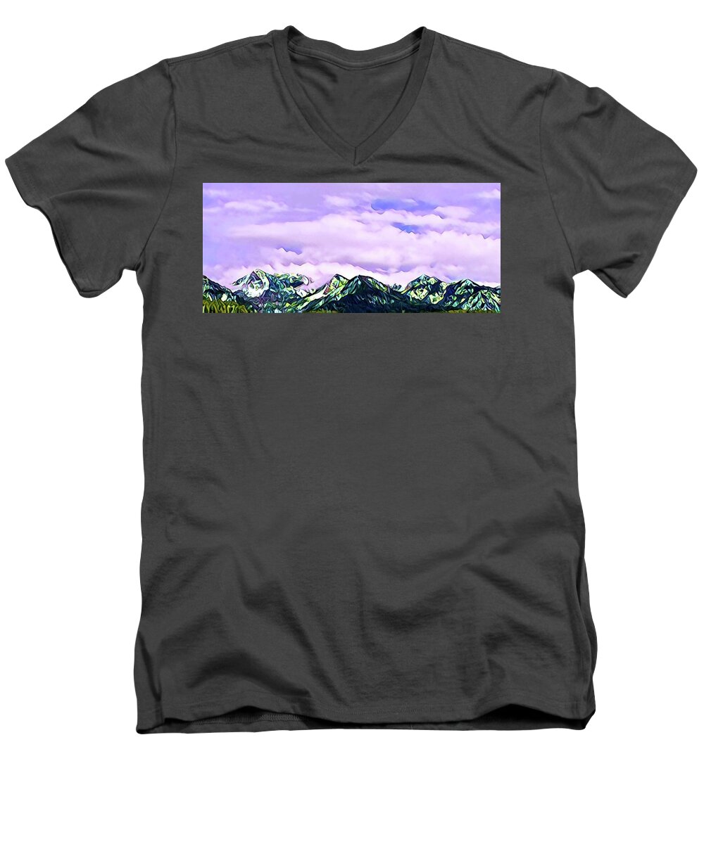 Mountains Men's V-Neck T-Shirt featuring the photograph Mountain Vista by Dorrene BrownButterfield