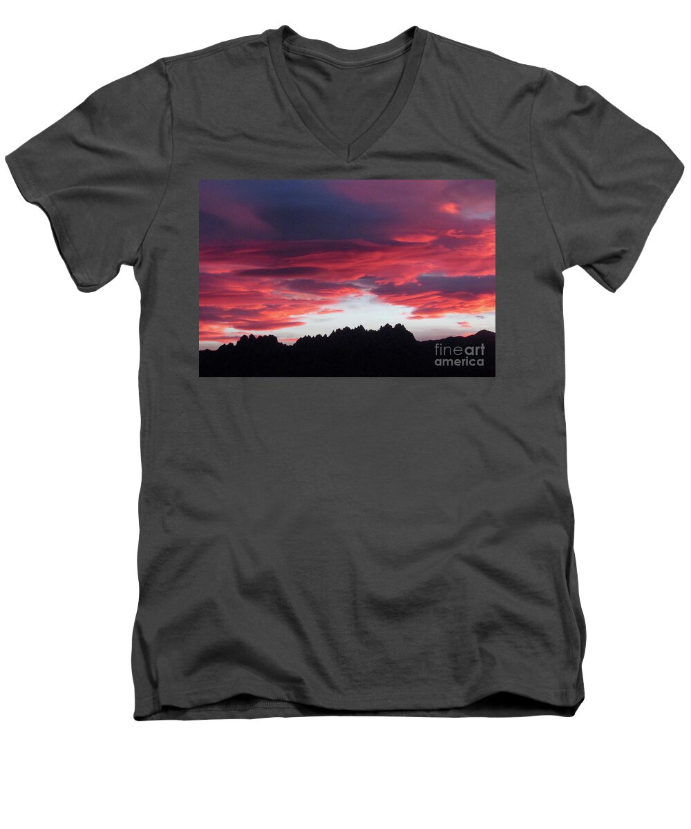 Organ Mountains Men's V-Neck T-Shirt featuring the photograph Organ Mountains 31 by Randall Weidner