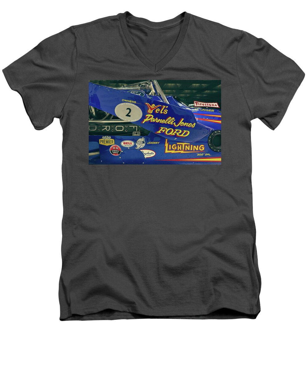  Men's V-Neck T-Shirt featuring the photograph Parnelli by Josh Williams