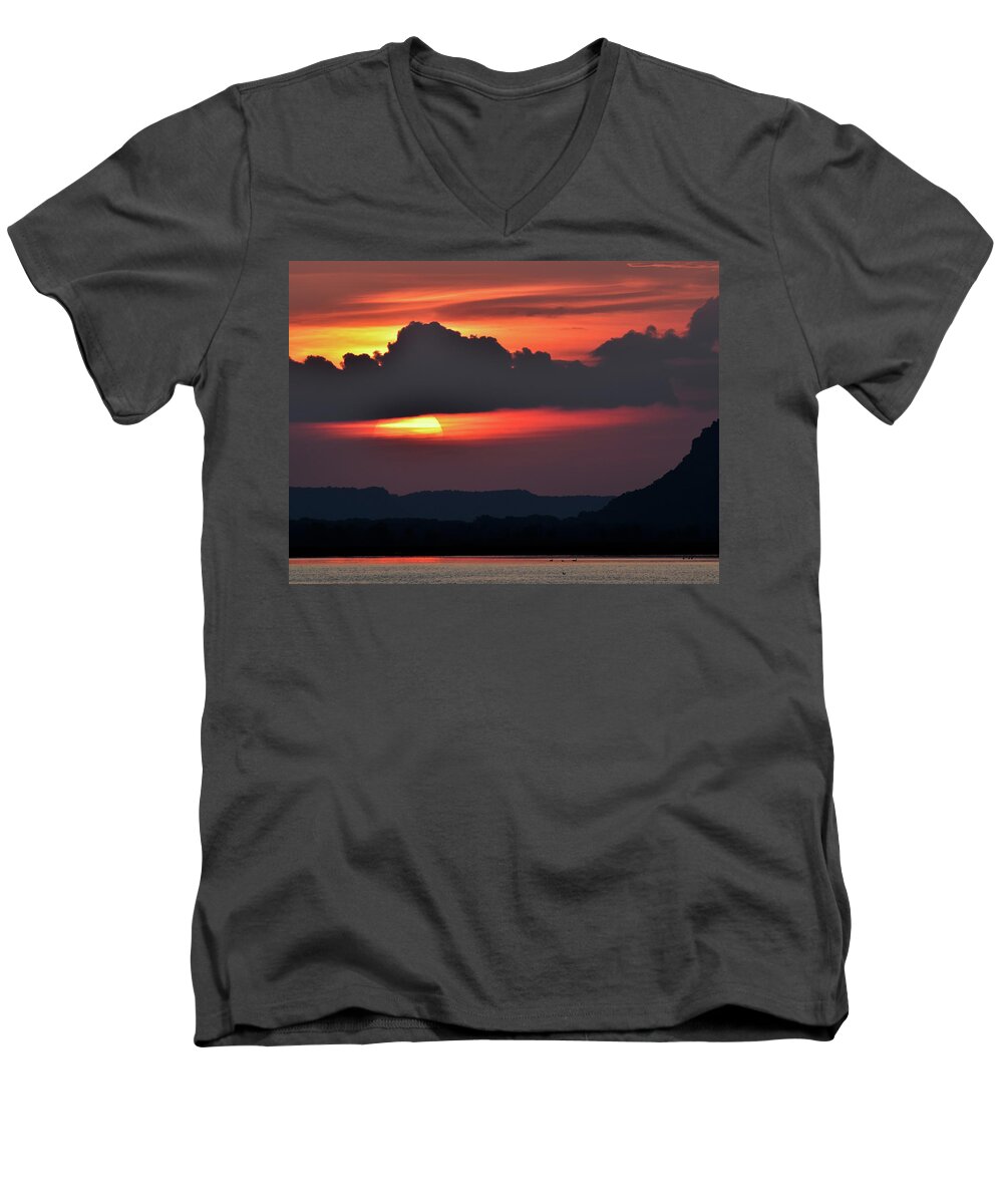 Sunset Men's V-Neck T-Shirt featuring the photograph Peek A Boo by Susie Loechler