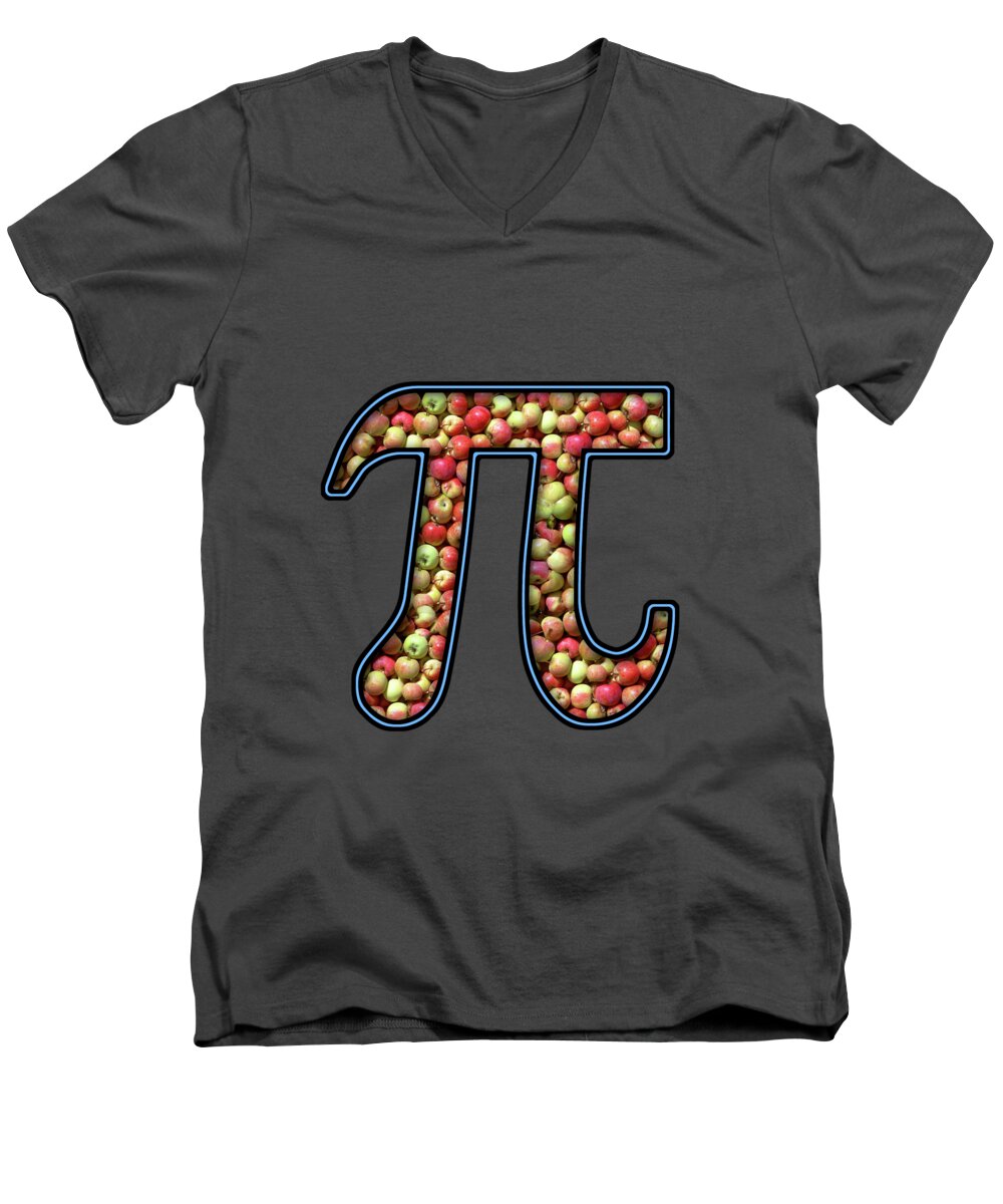 Pie Men's V-Neck T-Shirt featuring the tapestry - textile Pi - Food - Apple Pie by Mike Savad
