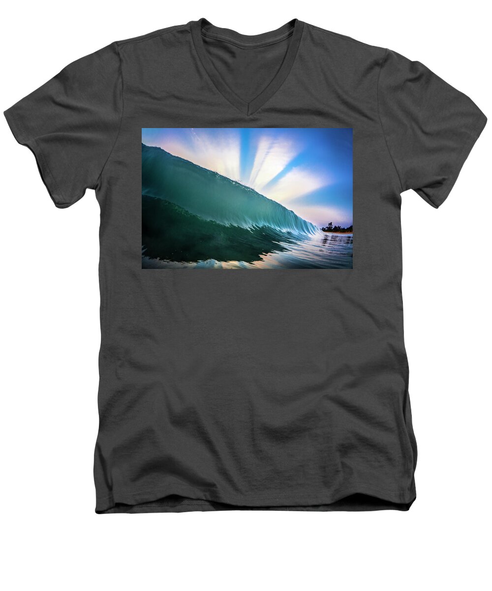 Ocean Men's V-Neck T-Shirt featuring the photograph Rays n Shine by Sean Davey