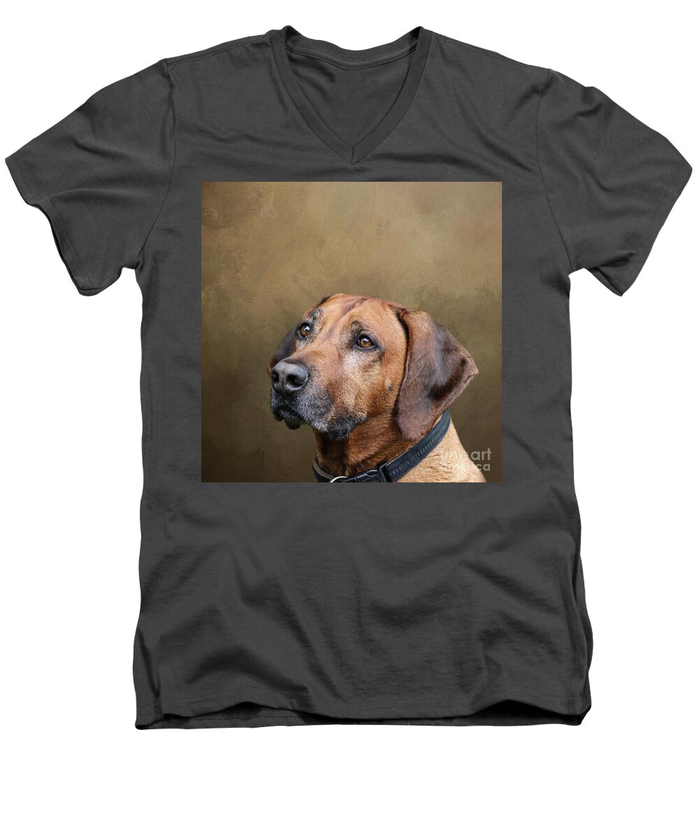 Riley Men's V-Neck T-Shirt featuring the photograph Riley by Eva Lechner