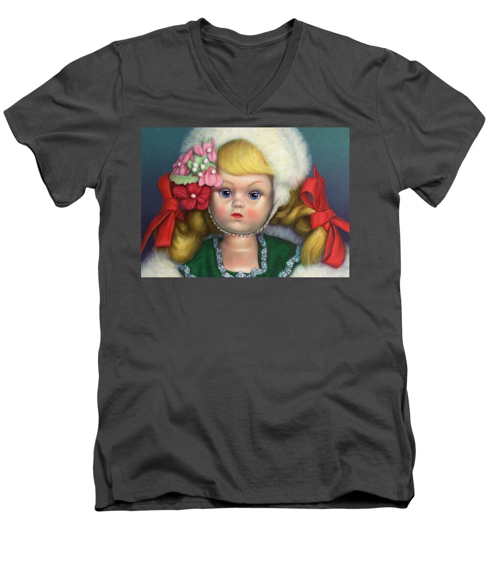 Doll Men's V-Neck T-Shirt featuring the painting Seasonal by James W Johnson