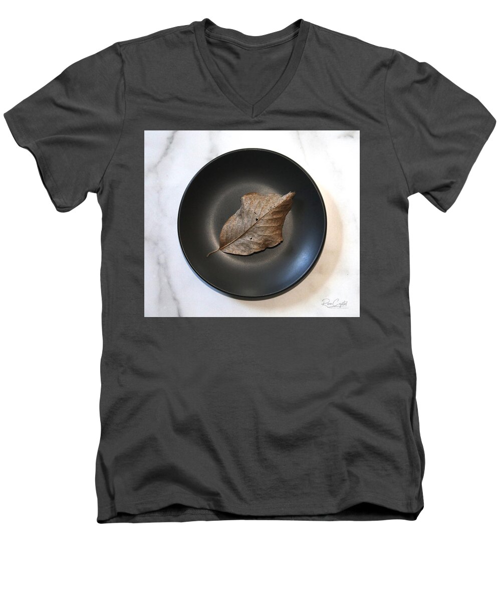 Autumn Men's V-Neck T-Shirt featuring the photograph Serving Up Autumn by Rene Crystal