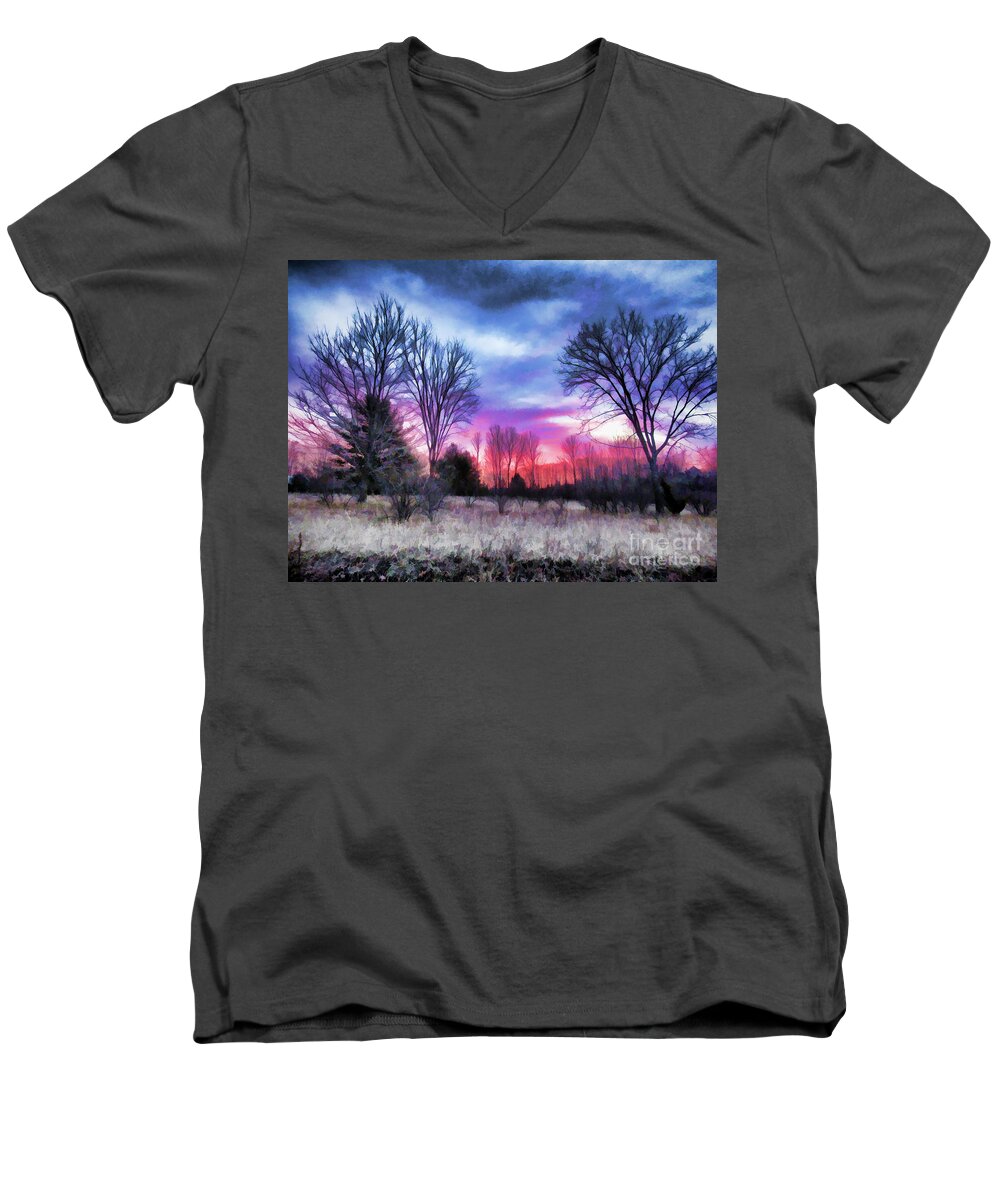 Clouds Men's V-Neck T-Shirt featuring the photograph Shock Of Color by AnnMarie Parson-McNamara
