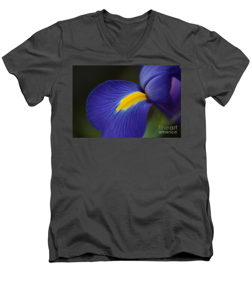 Iridaceae Men's V-Neck T-Shirt featuring the photograph Soft Iris Glow by Joy Watson