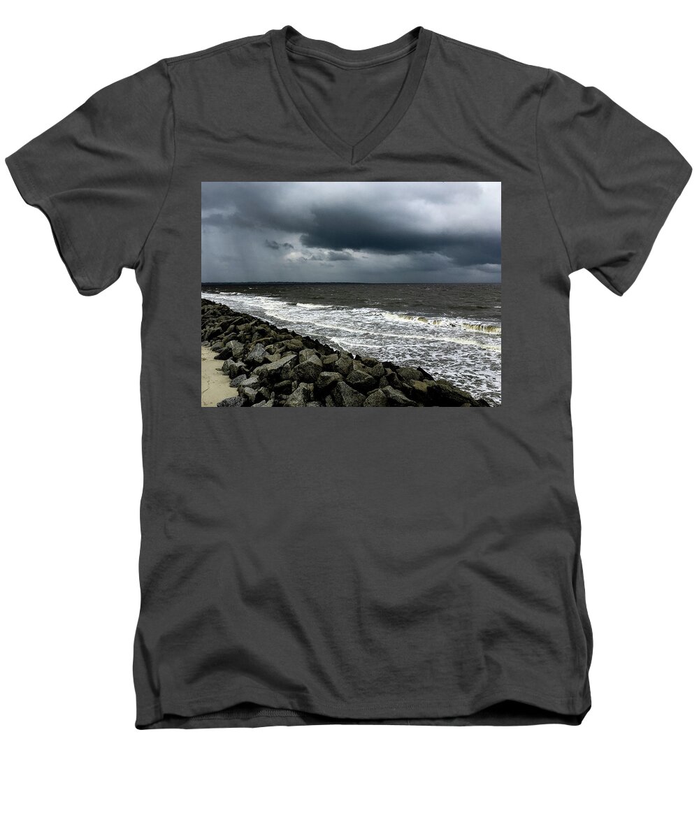 Beach Men's V-Neck T-Shirt featuring the photograph Storm by David Beechum