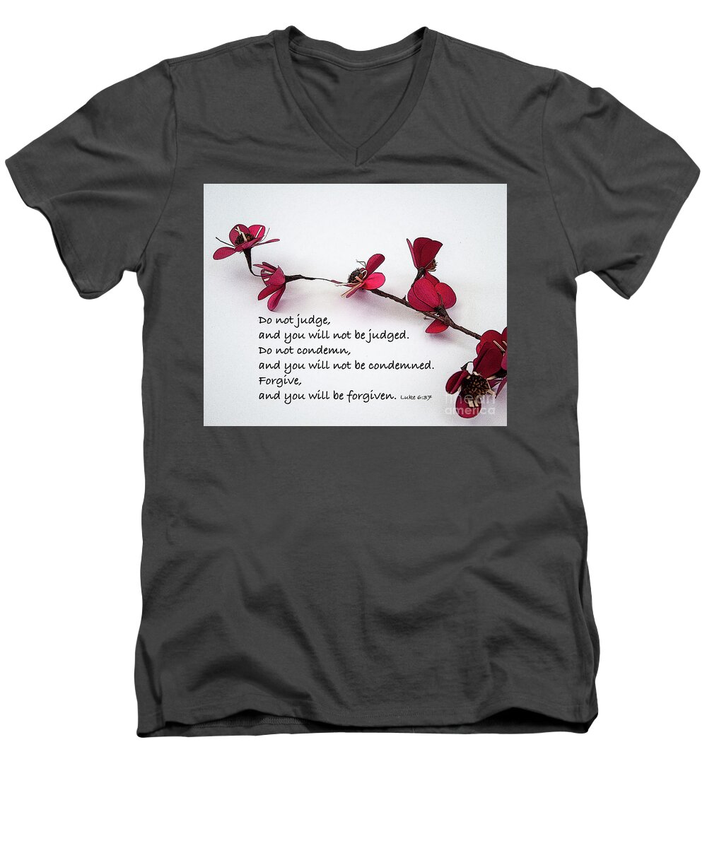 Floral Men's V-Neck T-Shirt featuring the digital art Take The High Road by Kirt Tisdale