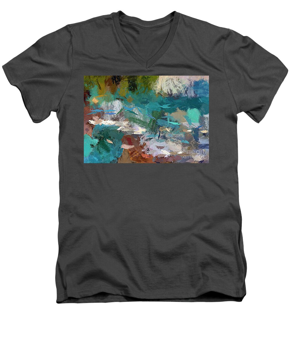 Abstract Men's V-Neck T-Shirt featuring the photograph Taking Flight Abstract by Cedric Hampton