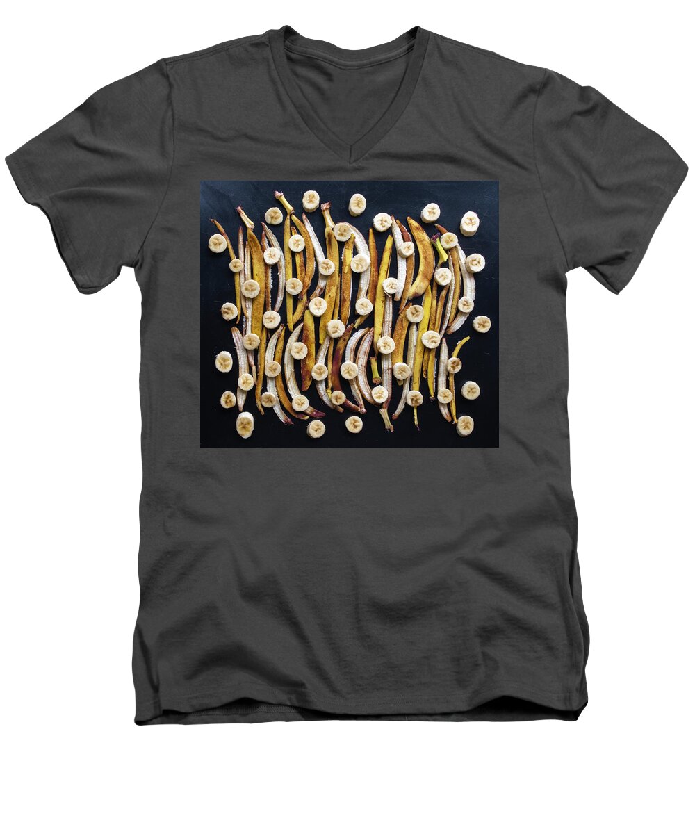 The Whole Banana Art Men's V-Neck T-Shirt featuring the photograph The Whole Banana Art by Sarah Phillips