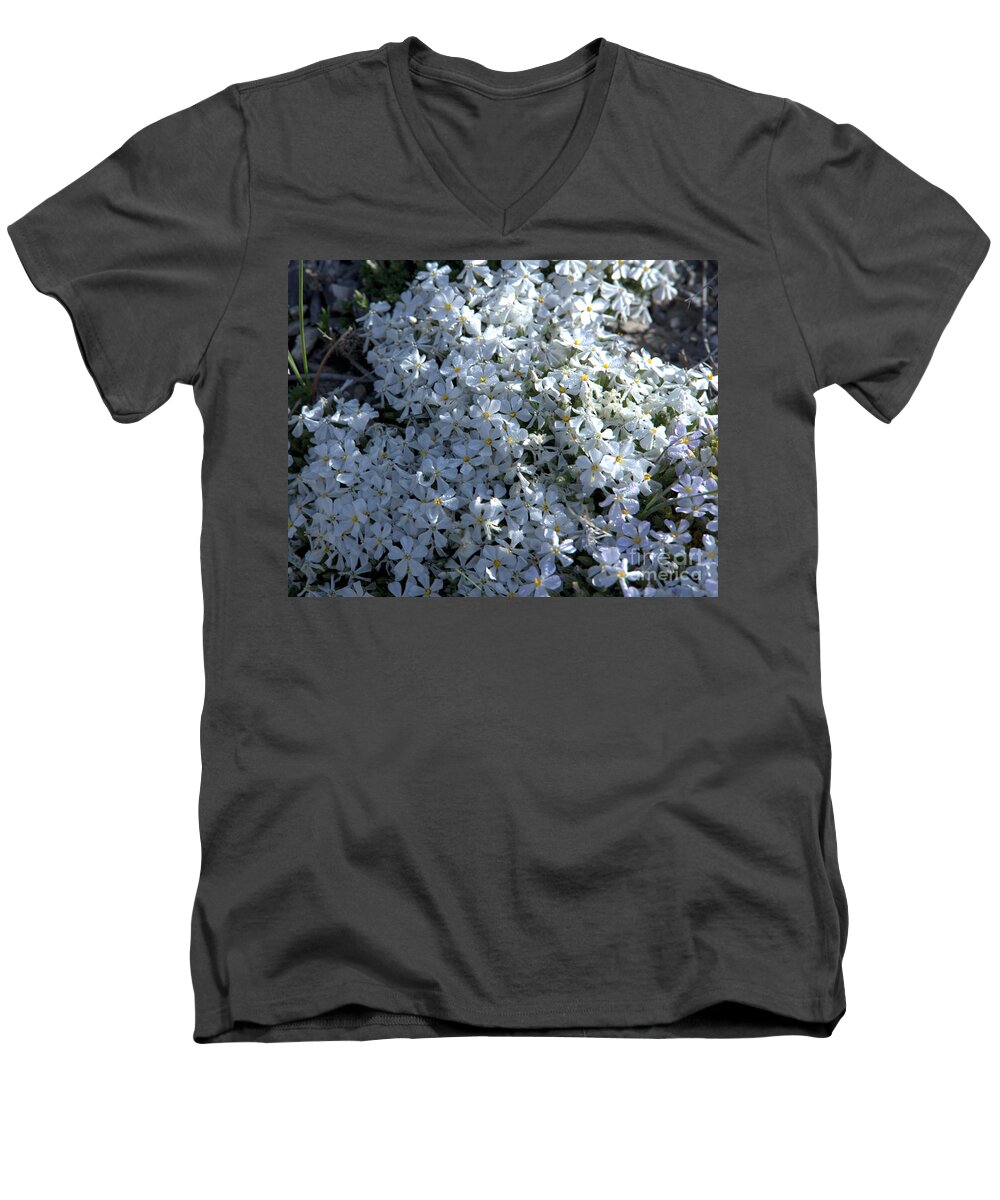 Flowers Men's V-Neck T-Shirt featuring the photograph Tiny Spring Flowers by Kae Cheatham