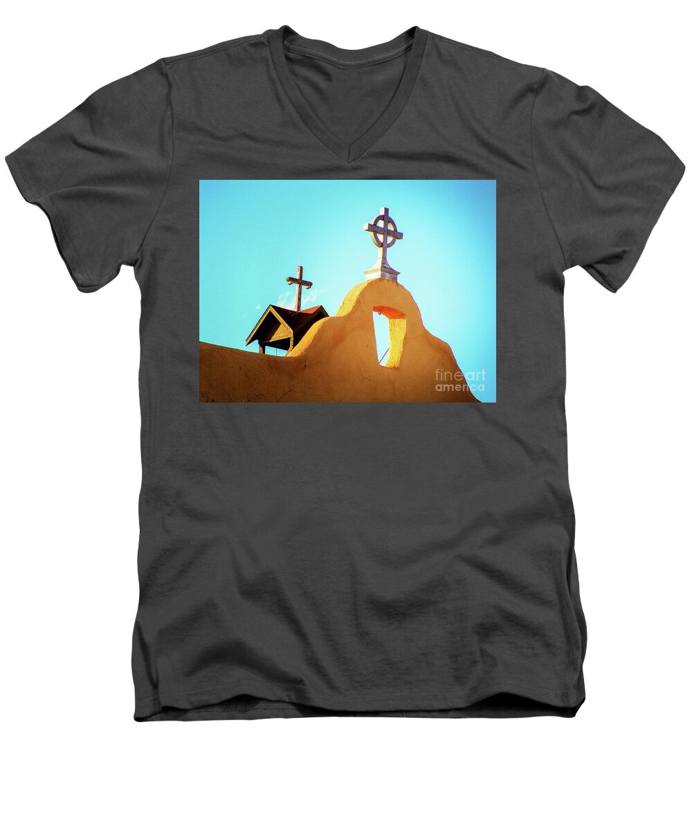 Cultures Men's V-Neck T-Shirt featuring the photograph To The Heavens by Roselynne Broussard