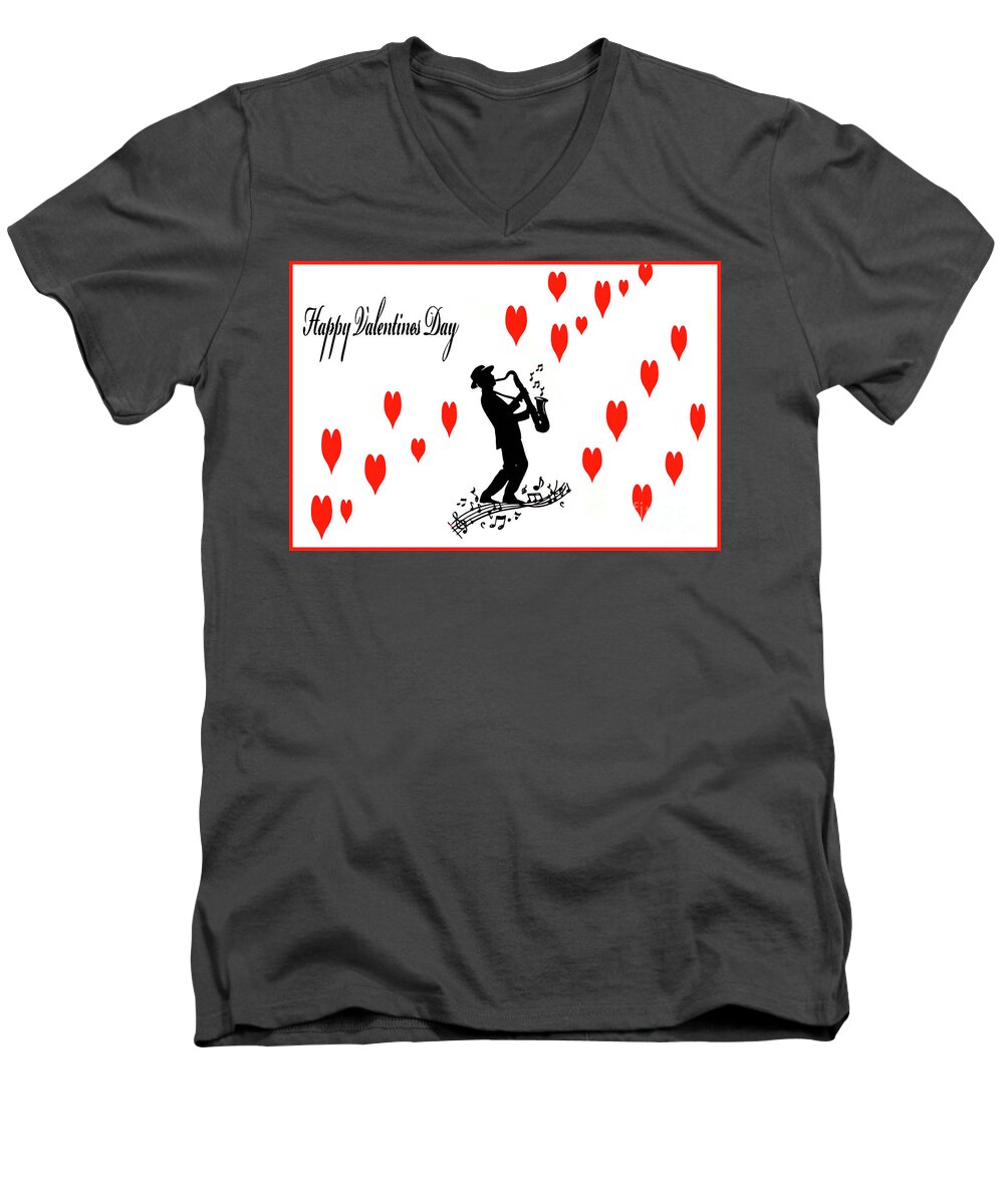 Valentine's Day Men's V-Neck T-Shirt featuring the digital art Valentine Serenade by Eddie Eastwood