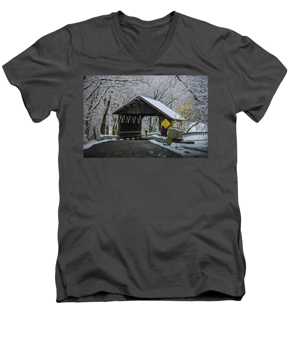 Winter Men's V-Neck T-Shirt featuring the photograph Viral Winter 7 by Deborah Smolinske