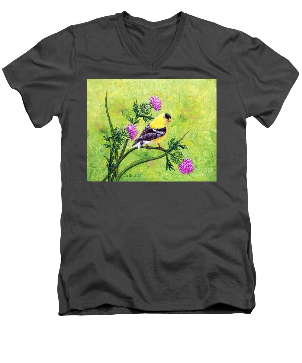 Waiting Men's V-Neck T-Shirt featuring the painting Waiting for the Seed by Sarah Irland