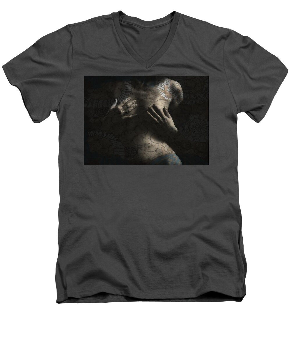 America  Men's V-Neck T-Shirt featuring the digital art We've Got The Night by Paul Lovering