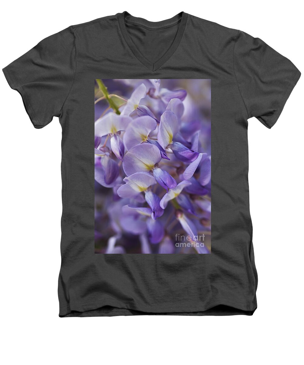 Acanthaceae Men's V-Neck T-Shirt featuring the photograph Wisteria Romance by Joy Watson