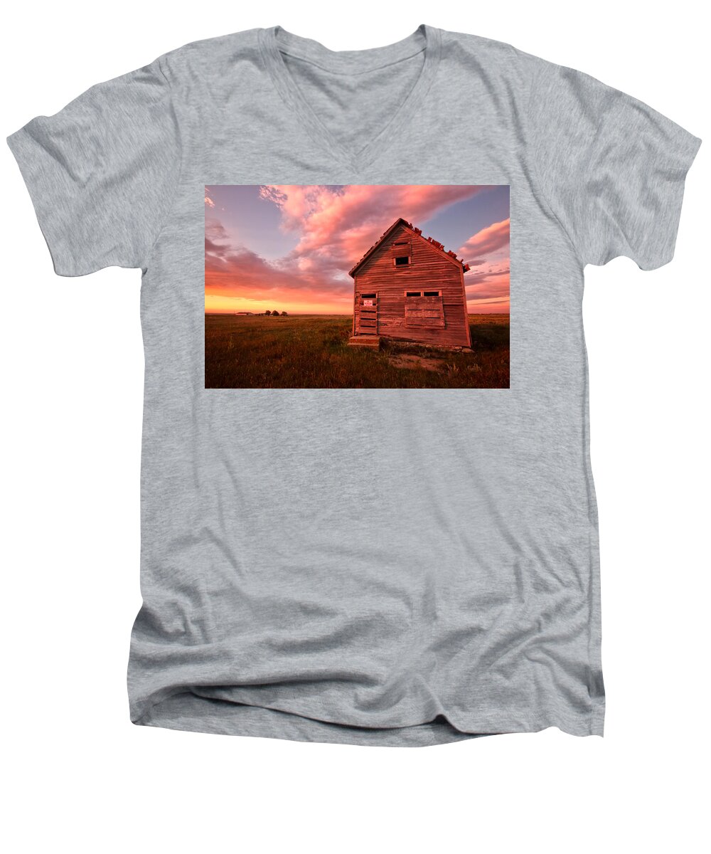 Colorado Men's V-Neck T-Shirt featuring the photograph No Trespassing by Ronda Kimbrow