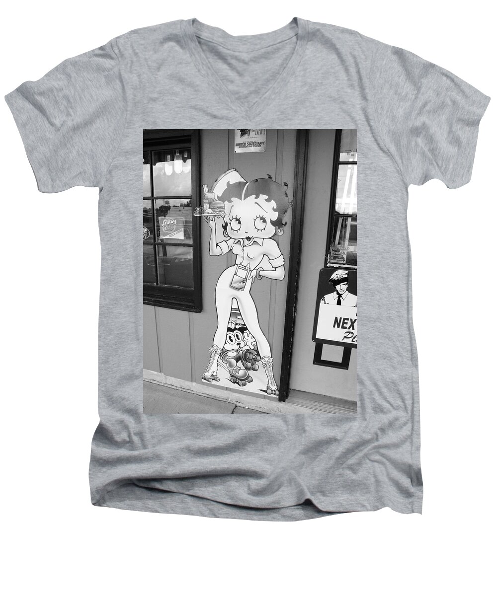 1930's Men's V-Neck T-Shirt featuring the photograph Betty Boop 3 #1 by Frank Romeo