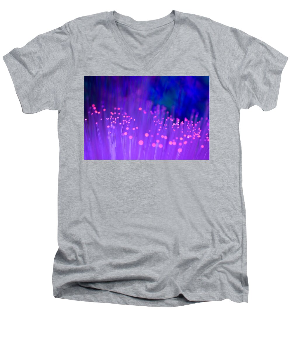 Abstract Men's V-Neck T-Shirt featuring the photograph Electric Ladyland #1 by Dazzle Zazz